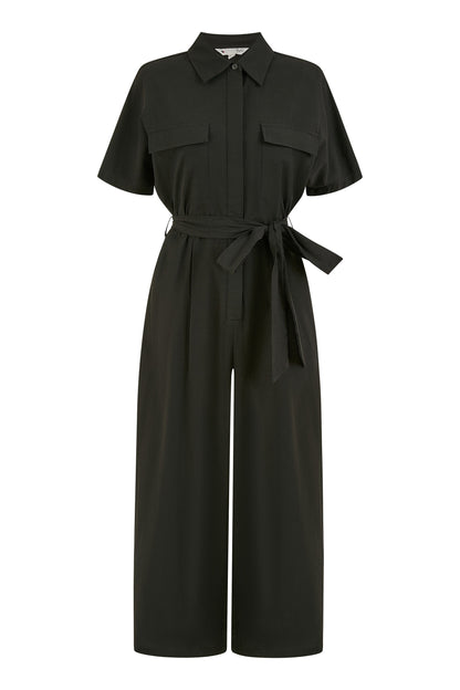 Yumi Black Utility Relaxed Fit Jumpsuit