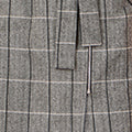 Yumi Grey Check Oversize Long Biker Coat