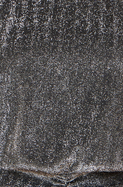 Yumi Black Metallic Stretch Ruched Hem Top