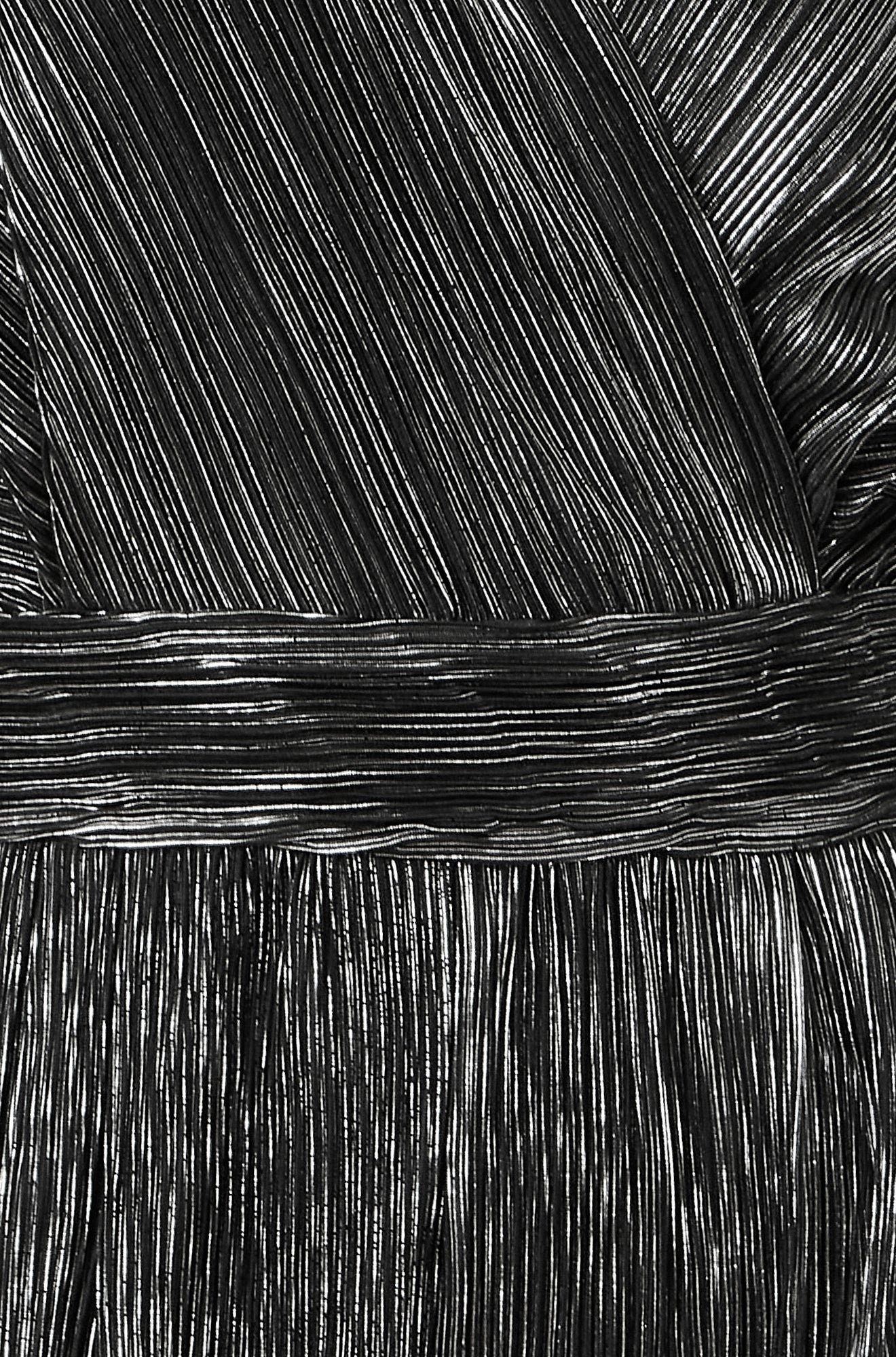 Yumi Black Metallic Pleated Jumpsuit With V Neck