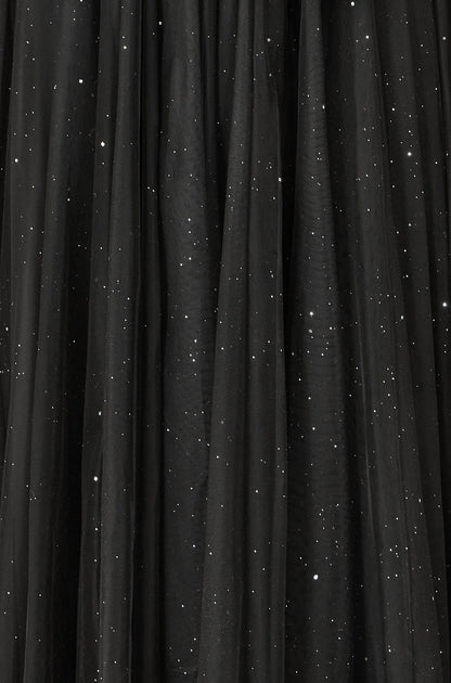Yumi Black Sparkle Mesh Tulle Skirt With Satin Bow
