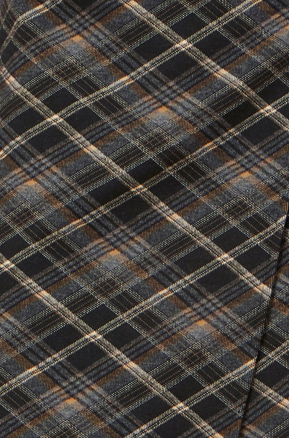 Yumi Black Check Wrap Skirt With Buckle