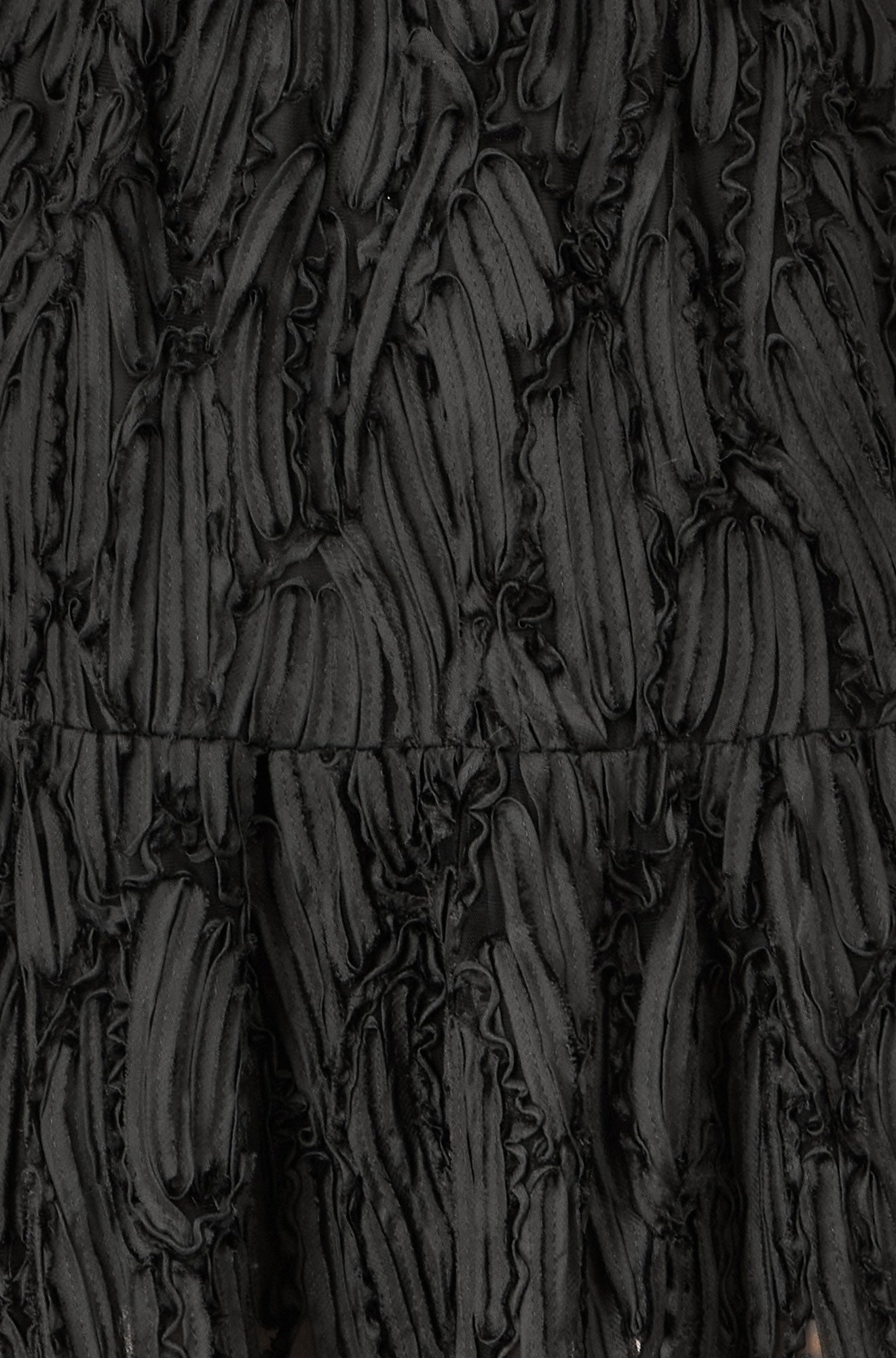 Yumi Black Mesh Applique Sequin Midi Skirt