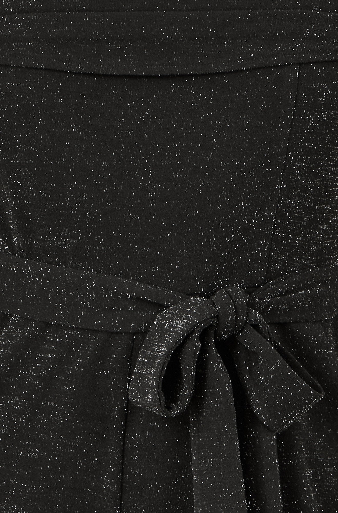 Yumi Black Sparkle Stretch Bardot Jumpsuit