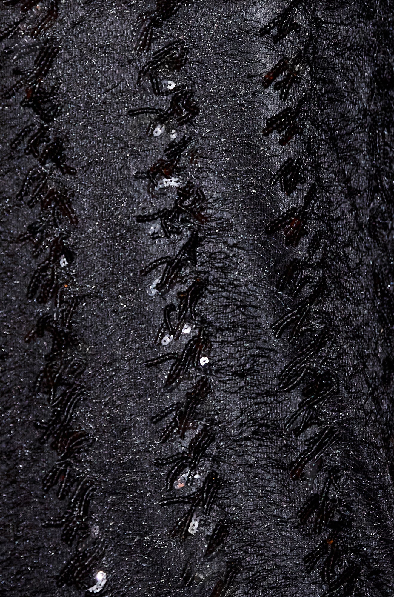 Yumi Black Hanging Sequin Tunic With Balloon Sleeves