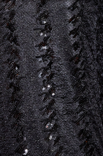 Yumi Black Hanging Sequin Tunic With Balloon Sleeves