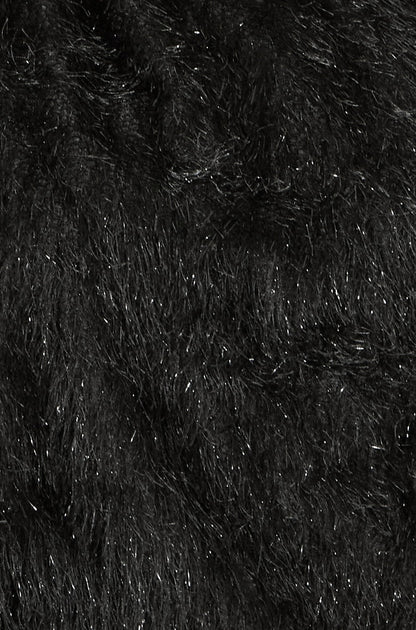 Yumi Black Lurex Fringe Relaxed Fit Top