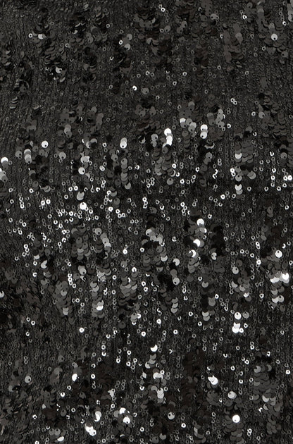 Yumi Black Sequin High Neck Top