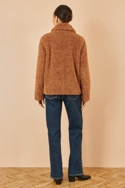 Yumi Brown Short Teddy Bear Jacket