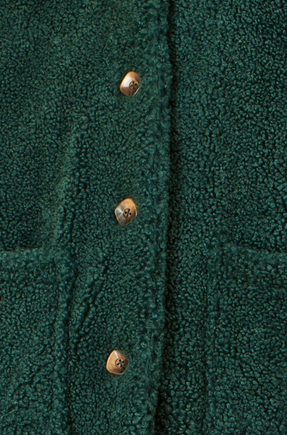 Yumi Green Short Teddy Bear Jacket