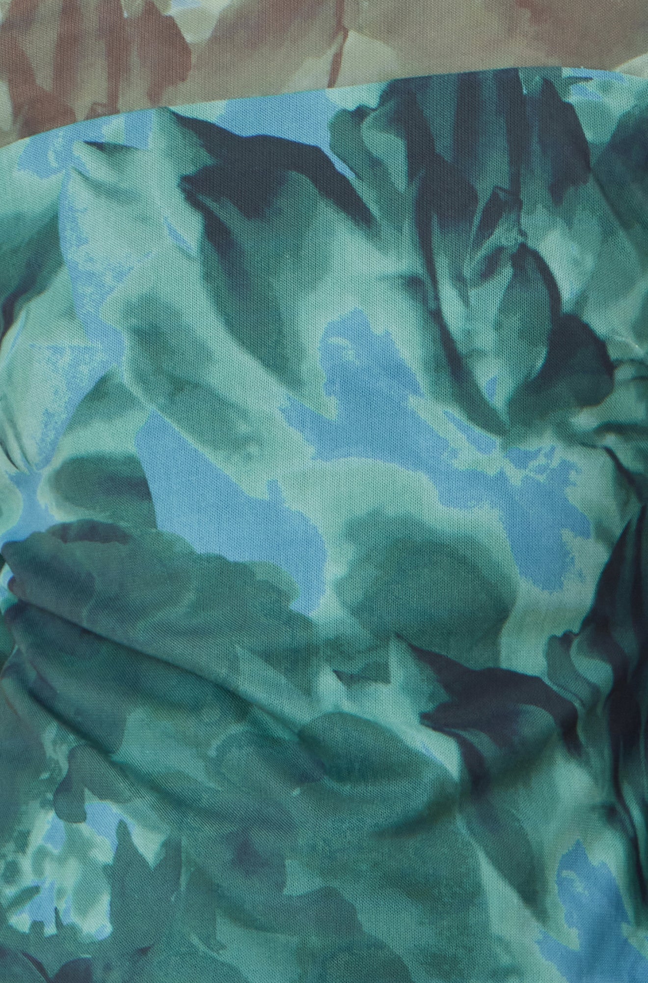 Yumi Green Floral Mesh Top