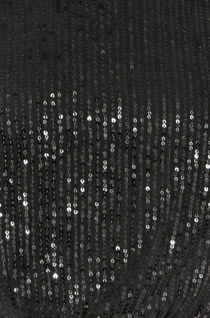 Yumi Black Sequin And Velvet Mini Dress