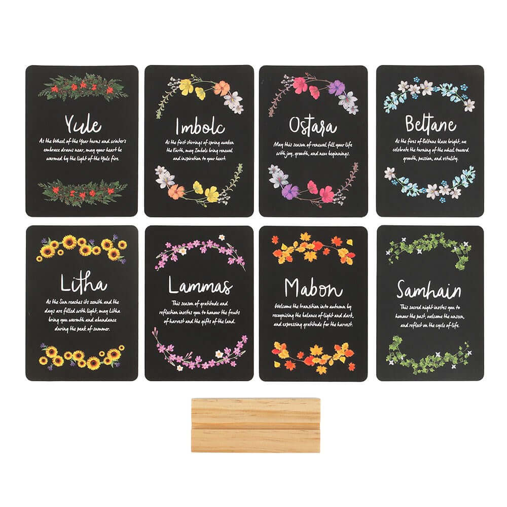 Gothic Gifts Wheel of the Year Altar Cards with Stand