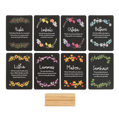 Gothic Gifts Wheel of the Year Altar Cards with Stand