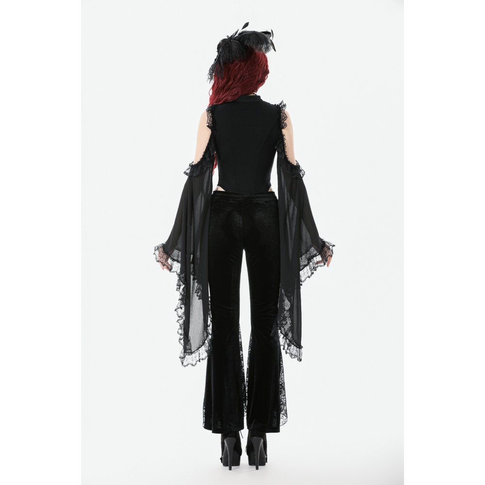 Dark in Love Erzebeth Velvet Lace Flare Trousers