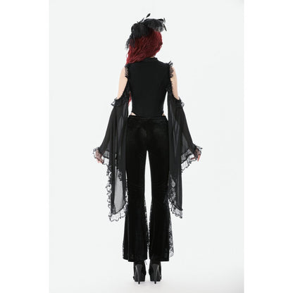Dark in Love Erzebeth Velvet Lace Flare Trousers