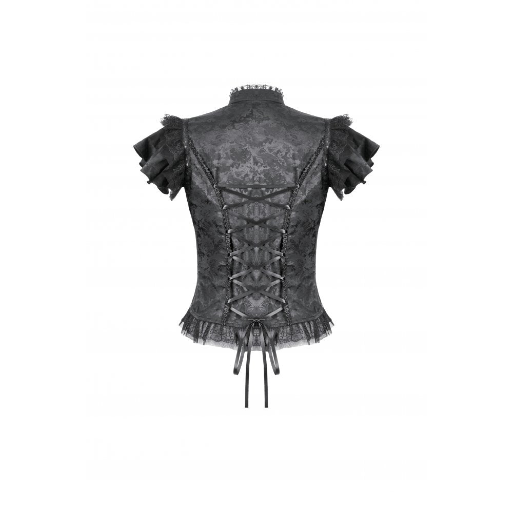 Dark in Love Seraphine Lace Off-Shoulder Goth Bodysuit
