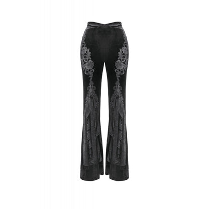 Dark in Love Erzebeth Velvet Lace Flare Trousers