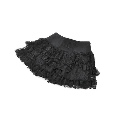 Dark in Love Punk Eyelet Lace Layered Mini Skirt