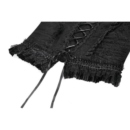 Dark in Love Black Lace Court Lace-Up Camisole