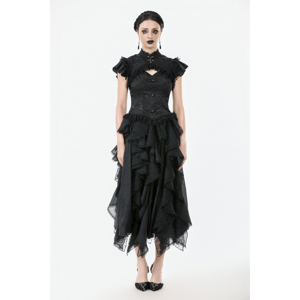 Dark in Love Seraphine Lace Off-Shoulder Goth Bodysuit