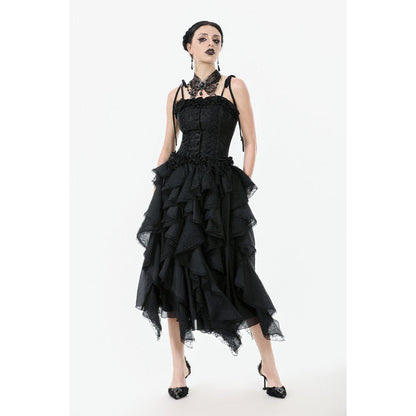 Dark in Love Selene Ruffled Floral Jacquard Corset Top