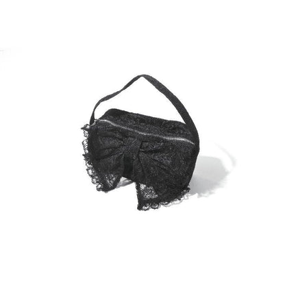 Dark In Love Victoria Black Lace Bow Mini Handbag