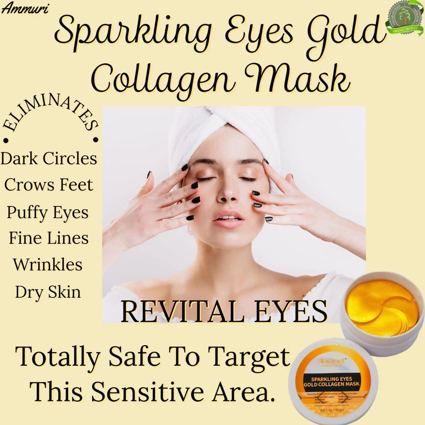 Ammuri 24k Gold Eye Mask for Dark Circles Treatment