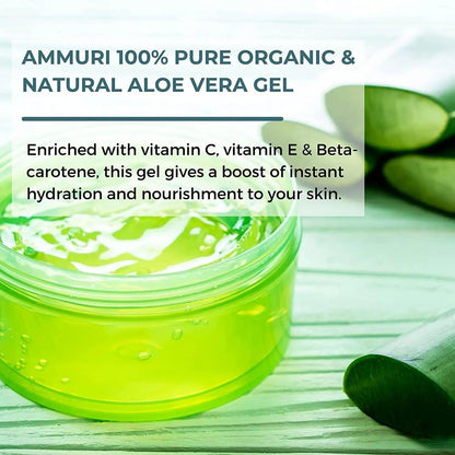Ammuri Organic Aloe Vera Gel 300g – Pure Hydration for Face, Body & Hair
