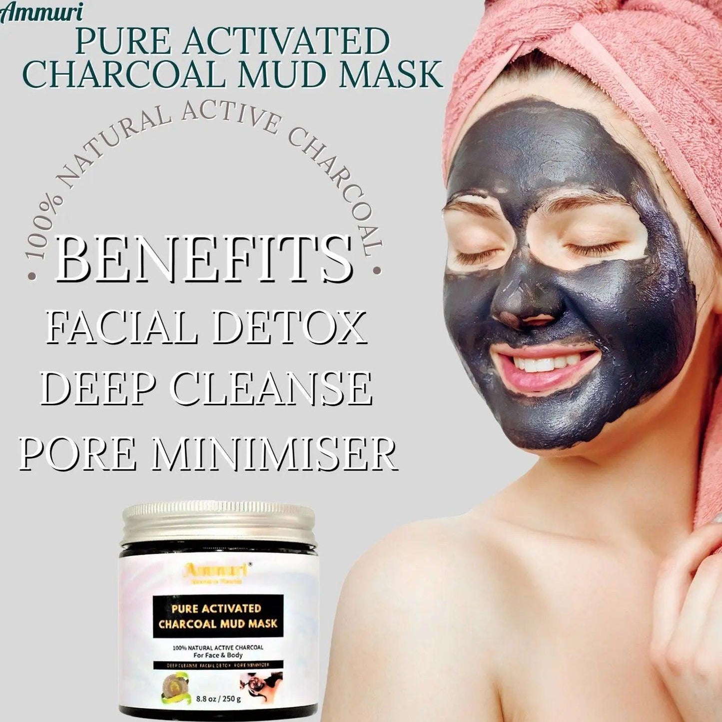 Ammuri Pure Activated Charcoal Mud Mask for Pigmentation