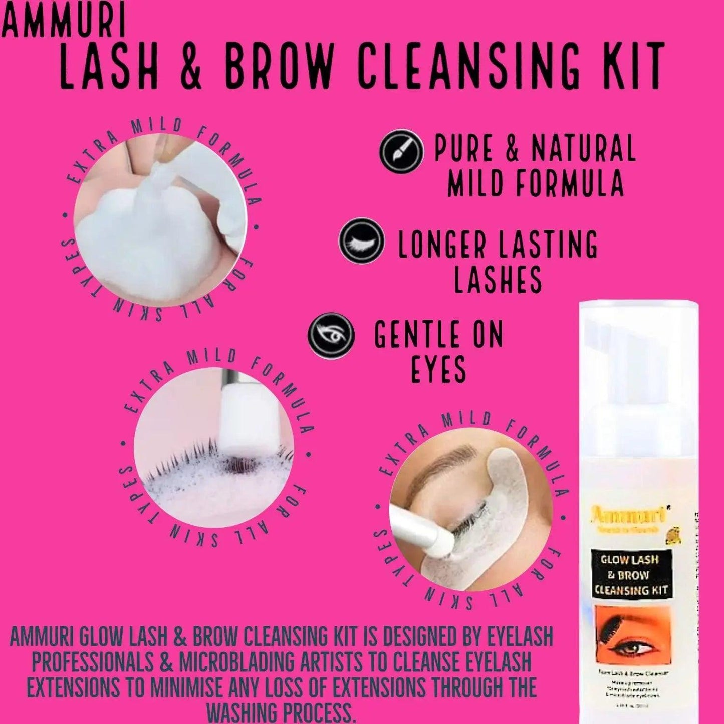 Ammuri Lash and Brow Cleansing Kit for Eyelash Extensions
