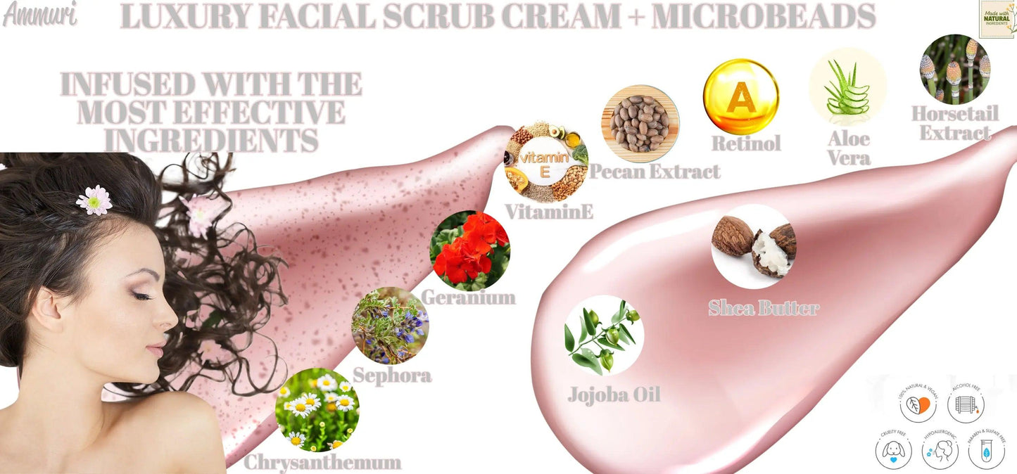 Ammuri Luxury Retinal Facial Scrub Cream for Radiant Skin