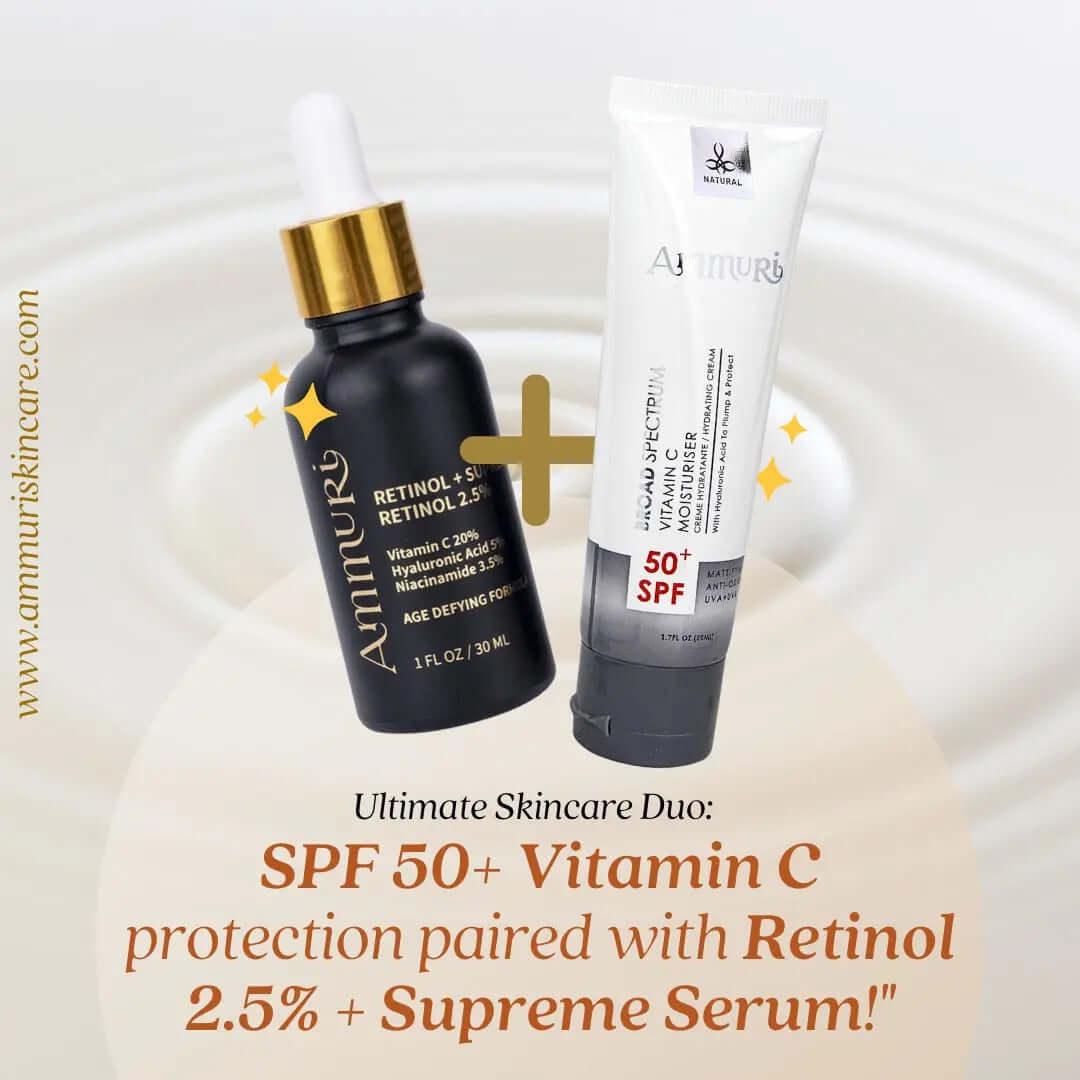 Ammuri Radiant Skin Serum Set with Retinol & SPF 50 Vitamin C