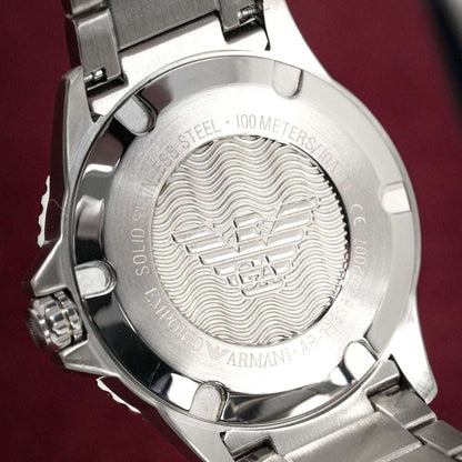 Emporio Armani AR11338 Men's Green Dial Diver Stainless Steel Watch