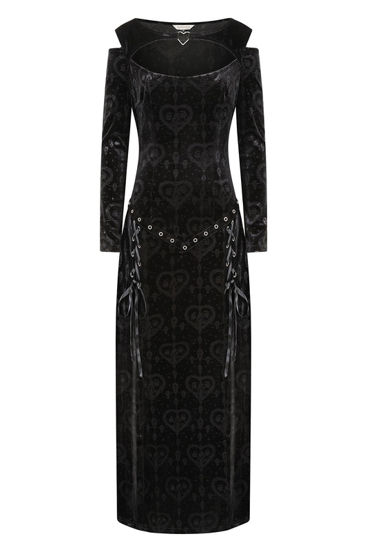 Banned Amara Gothic Burnout Velvet Dress