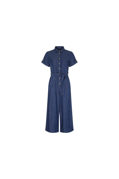 Yumi Blue Button Denim Jumpsuit