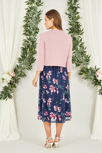 Yumi Blush Knitted Curve Bolero