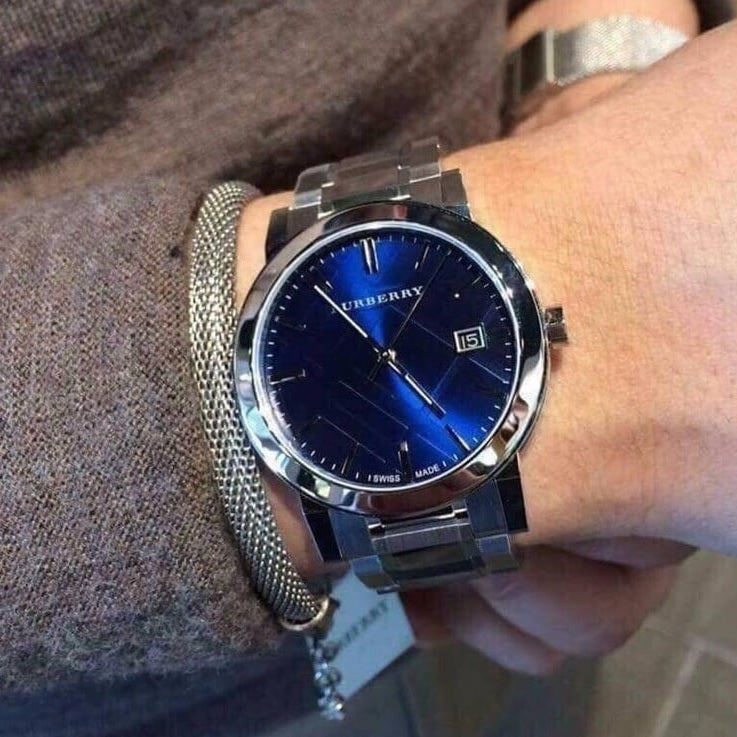 Burberry BU9031 The City Unisex Silver & Blue Watch