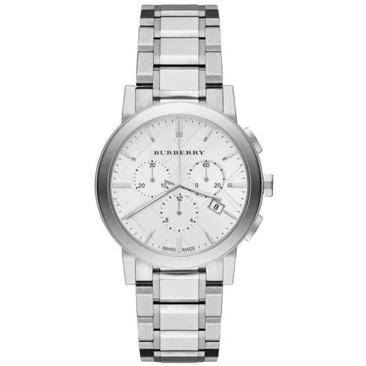 Burberry Unisex Watch Stainless Steel Silver Strap With Silver Dial BU9750 The City