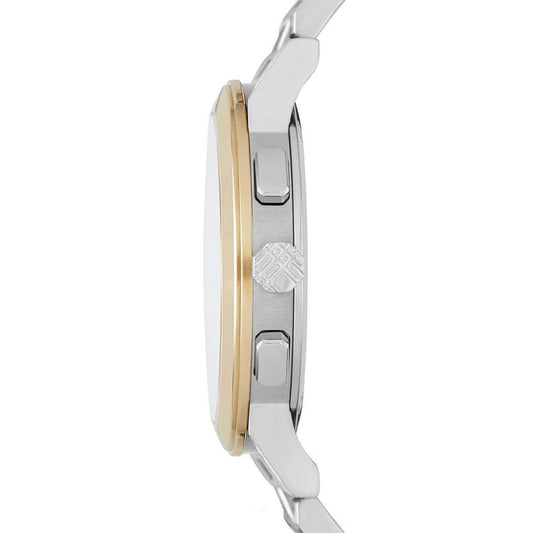 Burberry Unisex Watch Stainless Steel Two Tone Silver & Gold Strap With Silver Dial BU9751 The City Collection