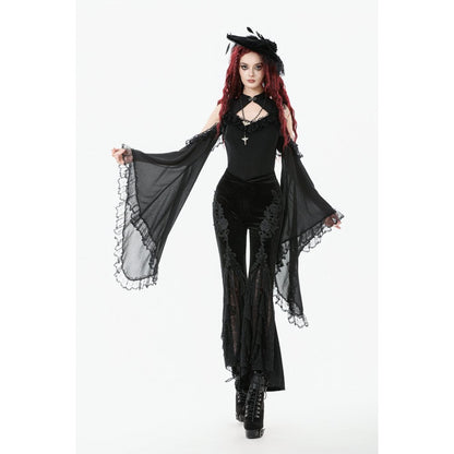 Dark in Love Erzebeth Velvet Lace Flare Trousers