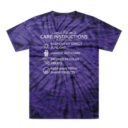 Care Instructions | White Print Tonal Spider Tie-Dye T-Shirt
