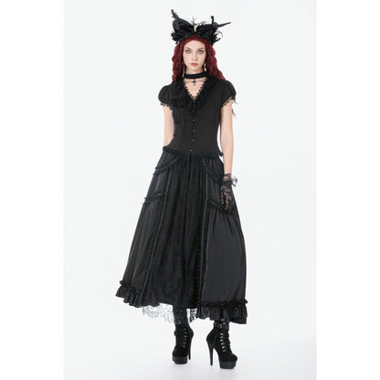 Dark in Love Courtly Cross Gem Gothic Blouse