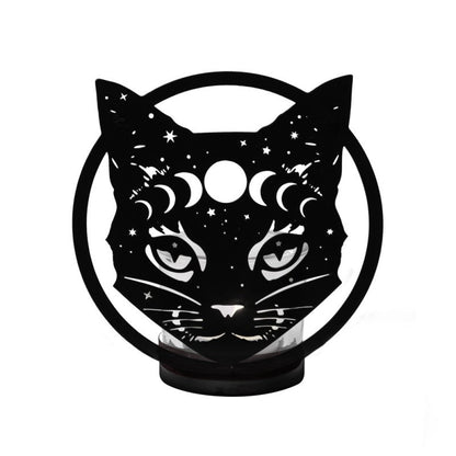 Alchemy Gothic Celestial Cat Tealight Holder