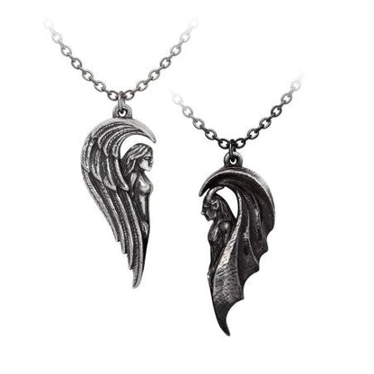 Couple Necklace Angel Demon Magnetic Gothic Set