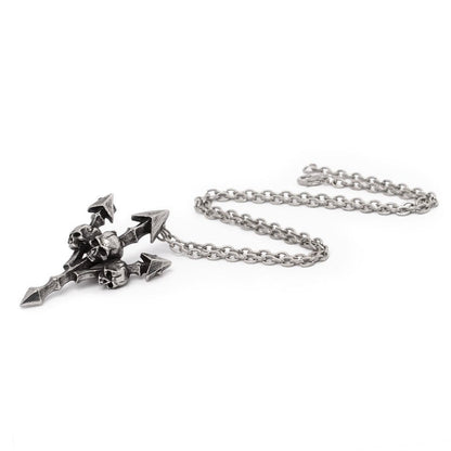 Alchemy Gothic Deadly Trident Skull Pendant