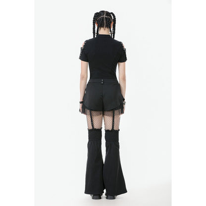 Dark in Love Seraphine Lace Off-Shoulder Goth Top in Black
