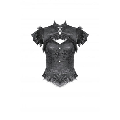 Dark in Love Seraphine Lace Off-Shoulder Goth Bodysuit