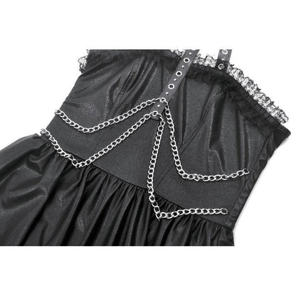 Dark in Love Valentina Red Velvet Mesh Panel Goth Dress