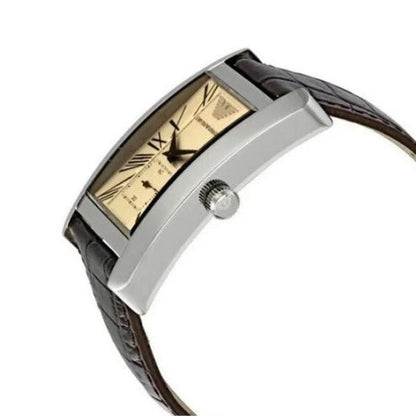 Emporio Armani AR0154 Classic Men's Rectangular Beige Watch